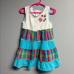Colorful Kids Dress with Floral Embroidery